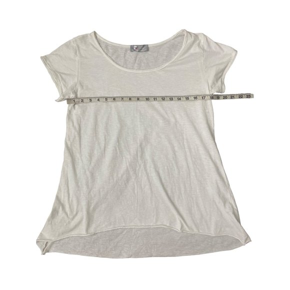 Tina Stephens Opal Hi Lo Crew Neck Tee Tunic Made in Italy S/M White - Picture 3 of 9